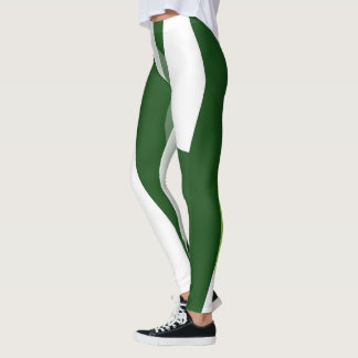 Legging Abstrato verde e branco