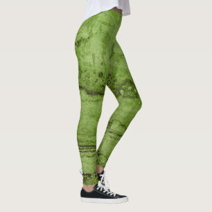 Legging Abstrato Verde Granite padrão de mármore de pe