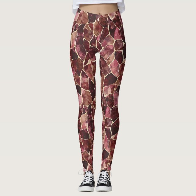 Legging Abstrato Vermelho Burgundy (Frente)