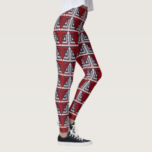 Legging Abstrato Vermelho e Preto