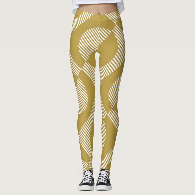 Legging Abstrato Vintage geométrico sem costura (Frente)