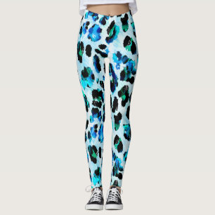 Legging Abstrato Watercolor Leopard Skin Patterne
