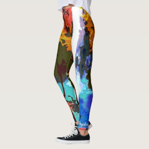 Legging Abstrato Waterfall com nome personalizado