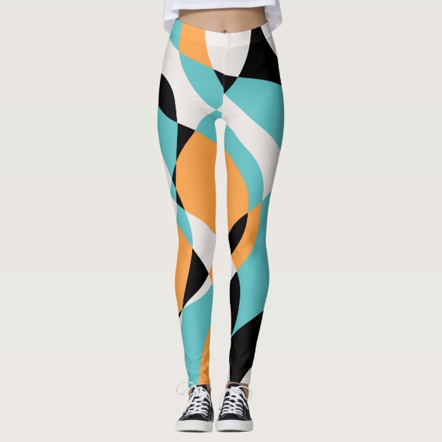 Legging Abstrato Waves - Design sem costura padrão (Frente)