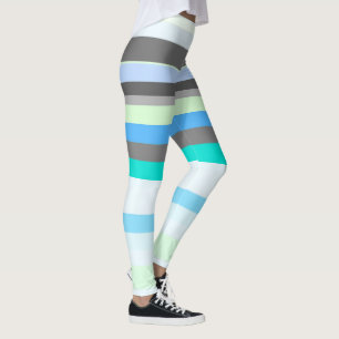 Legging Abstratos azuis, verdes e cinzas