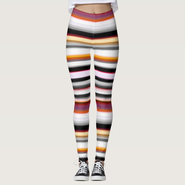 Legging Abstratos, cor-de-rosa e Cinza (Frente)