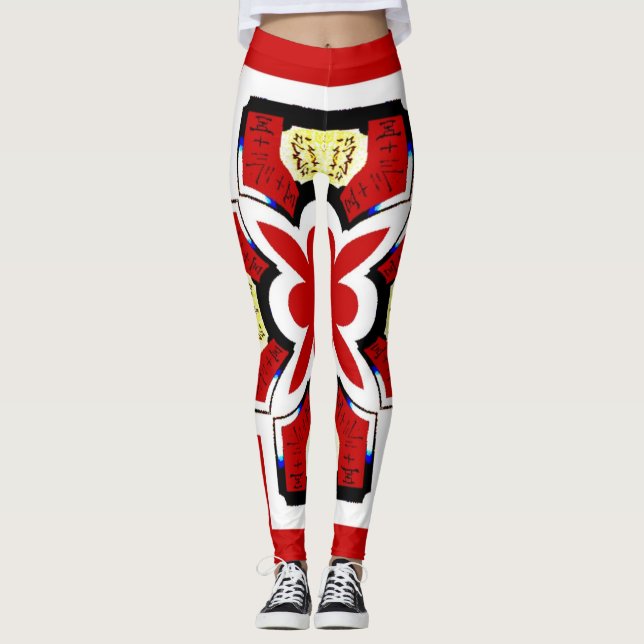 Legging Abstratos Formas estilo japonês, (Frente)