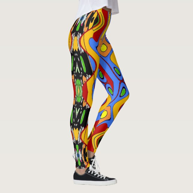 Legging Abstratos Formas Mantendo Estilo de Vidro (Direita)