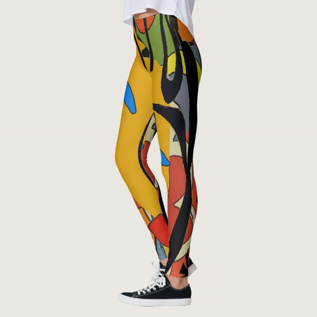Legging Abstratos Formas Mantendo Estilo de Vidro (Esquerda)