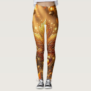 Legging Abundância do Outono Dourado • Cha de Folha e Bolo
