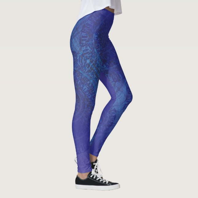 Legging Aceitação | Medalhões Blue Indigo Violet Boho (Direita)
