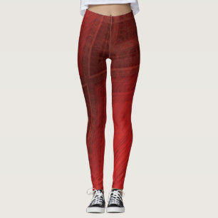 Legging Aceitação Padrão de Boho Eclético Vermelho