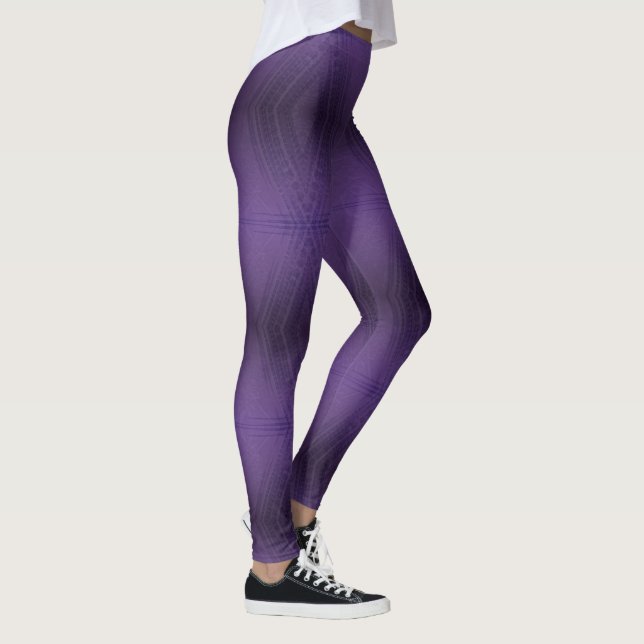 Legging Aceitação | Padrão de Boho Eclético Violet (Direita)