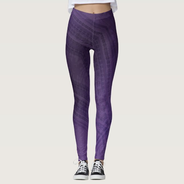 Legging Aceitação | Padrão de Boho Eclético Violet (Frente)