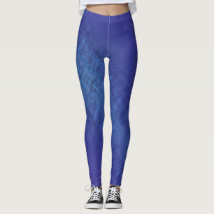 Legging Aceitação   Padrão de Chibori Azul Violeta