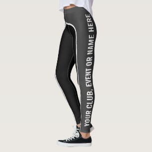 Legging Aço/caneleiras Customisable brancas/do preto text