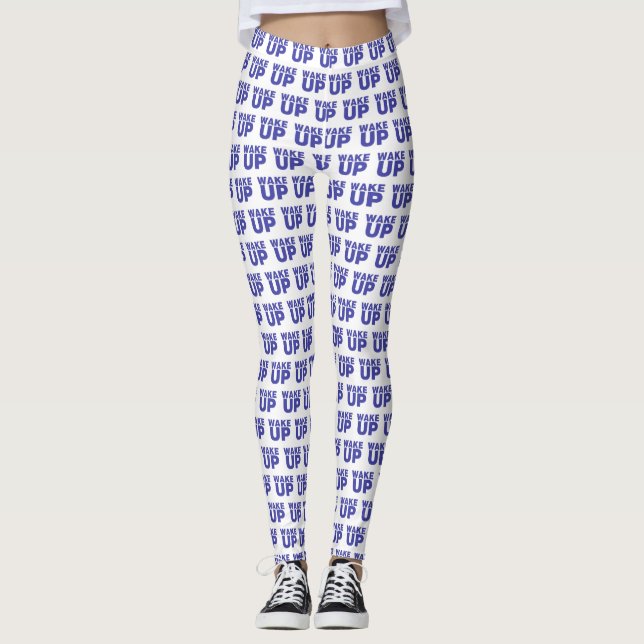 Legging Acordar para cima azul (Frente)