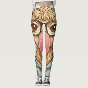 Legging Adesivo de Lhama Hipster Fofa