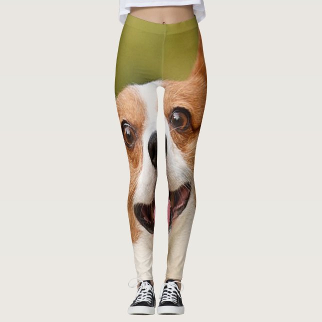 Legging Adicionar Foto de Cão Personalizada Personalizada (Frente)