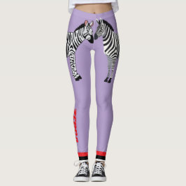 Legging Adorable zebra Purple background Cute Girly