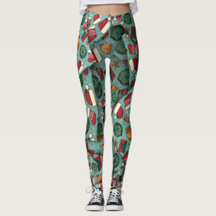 Legging Adoráveis Natal Santa Hats & Bels [3D] Yoga