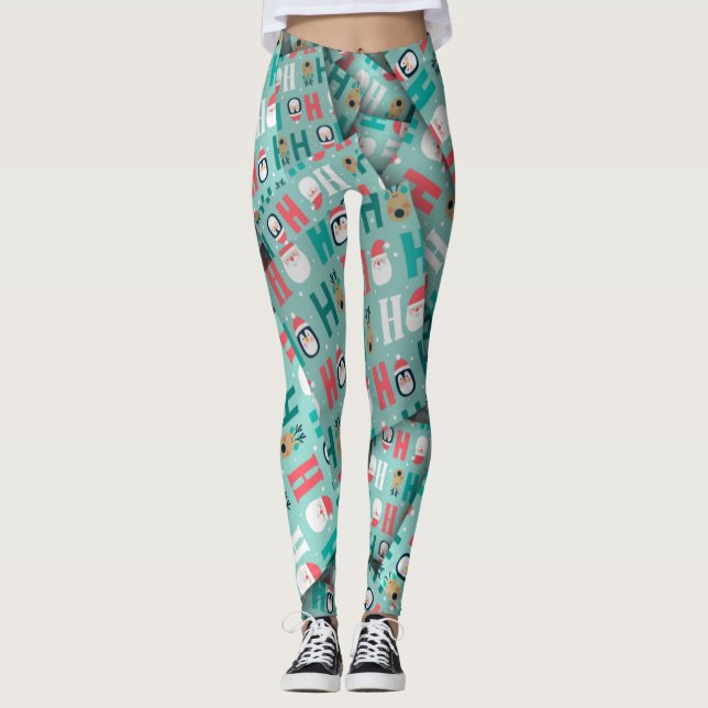 Legging Adoráveis Pinguins e Papais noeis Cutes [3D] Ioga (Frente)