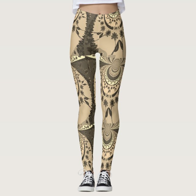 Legging Adorável Amina Floral, padrão design (Frente)