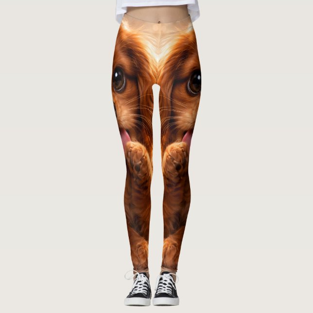 Legging Adorável Ruby Cavalier Spaniel (Frente)