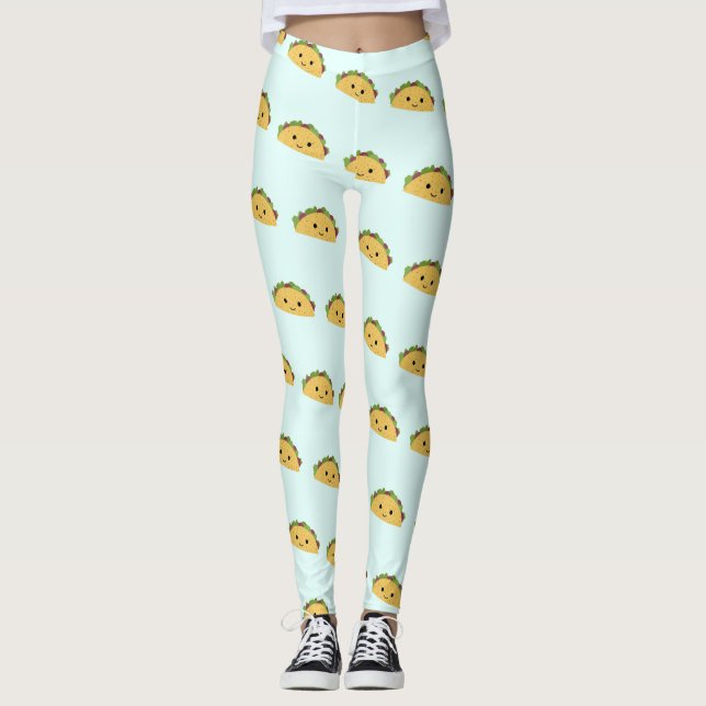 Legging Adorável sorriso kawaii taco (Frente)