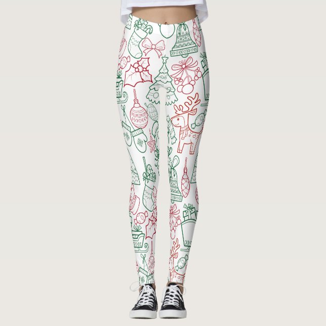 Legging Adornos de Natal Padrão 02 (Frente)