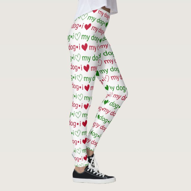 Legging Adoro as Pernas de Natal do Meu Cão (Direita)