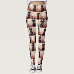 Legging Affenpinscher com Rosas - Dia dos Namorados