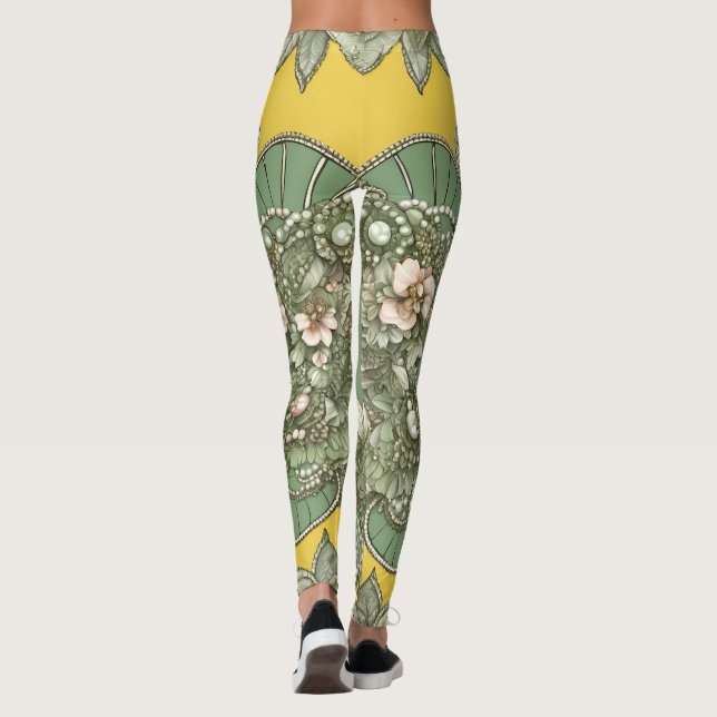 Legging África Amarelo e Verde Arte Verde Solarenga (Verso)