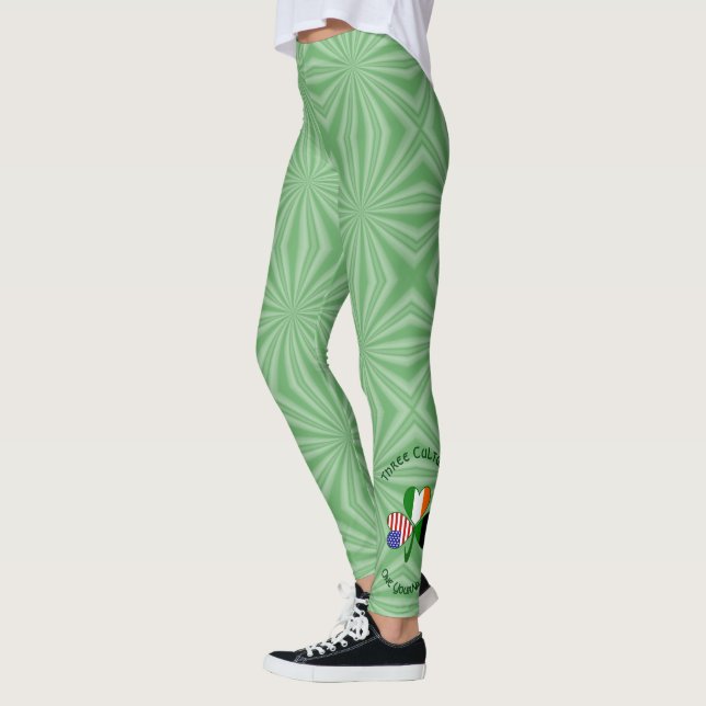 Legging Afro Diáspora - Irlandês Americano Shamrock Pessoa (Esquerda)