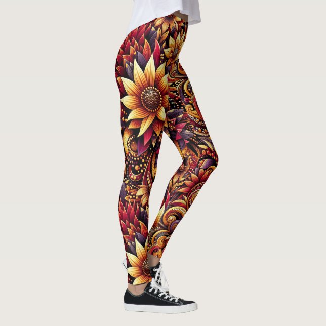 Legging Afro Lily Flower Pants Serene Vibrant (Direita)