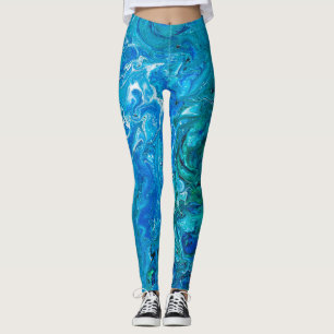 Legging Ágata louca elegante 2 do laço - Aqua azul