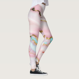 Legging Agate Marble Popular Coleção Dourada Rosa Azul Pop
