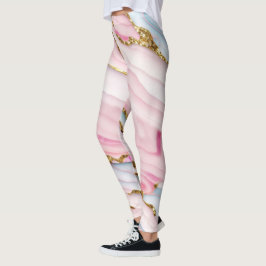 Legging Agate Marble Trendy Blue Coleção Dourada Rosa