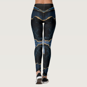 Legging Agate Marinho Azul, Dourado, Pernas do Mármaco