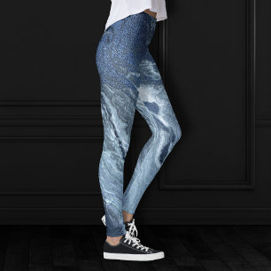 Legging Agato de Cristal Azul Pedra Sangrada Escura