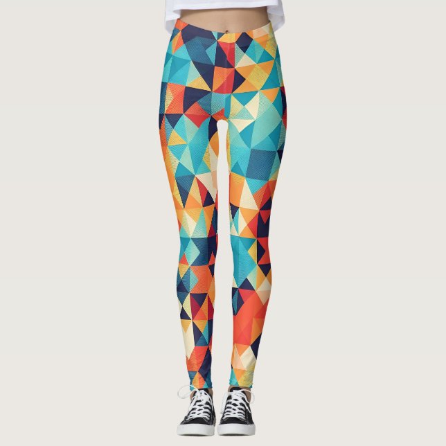Legging Agkistrodon Contortrix Mosaico Colorido Pessoal (Frente)