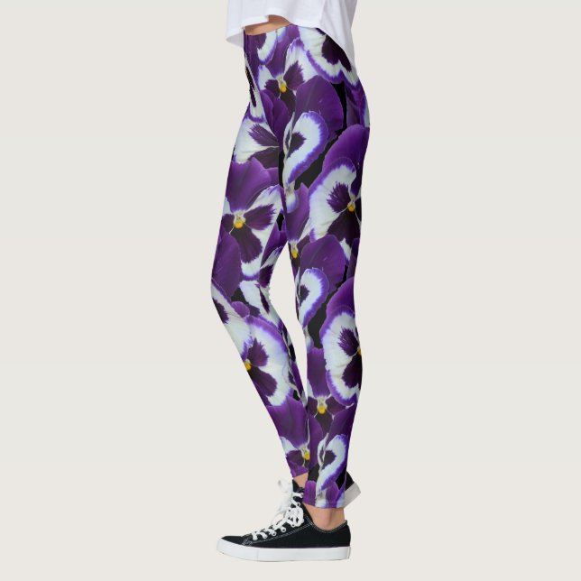 Legging Agrupamentos de Pensamentos Roxos e Brancos: Graça (Esquerda)