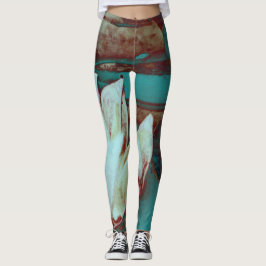 Legging Água Artística Lilly em Vermelho e Azul