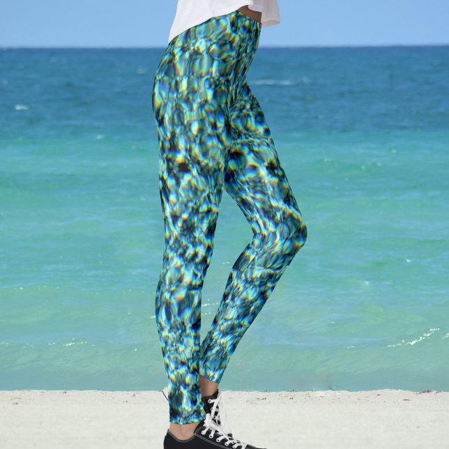 Legging Água Azul Brilhante Glam (Criador carregado)