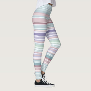 Legging Água, Bege e Listras Lavanda