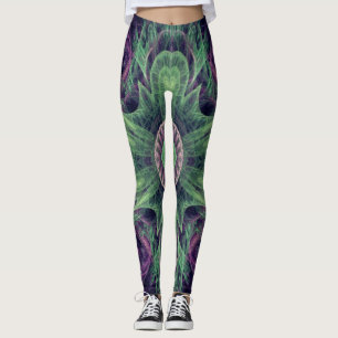 Legging Água-viva abstrato elétrica - roxa e preta