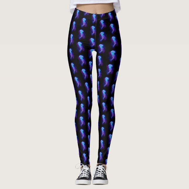 Legging Água-viva brilhante a cores (Frente)