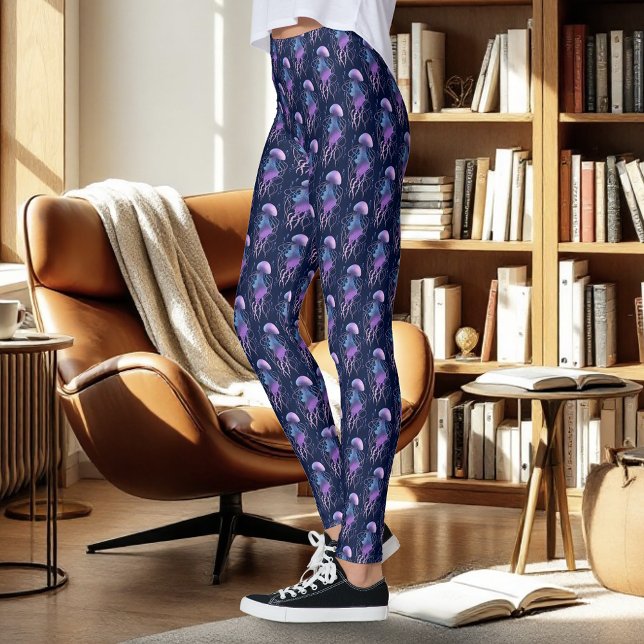 Legging Água-viva Etérea Violeta Azul (Criador carregado)