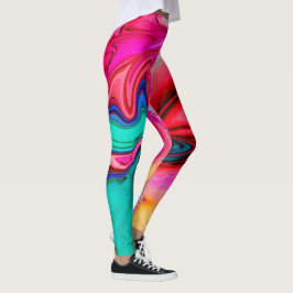 Legging Aguarela de mármore moderna vibrante