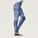Legging Águas azuis de oceano<br><div class="desc">O oceano do mar profundo molha a carícia você no conforto. Mude ou suprima do texto como desejado. O estilo ou a cor de pia batismal do texto podem igualmente ser mudados.</div>
